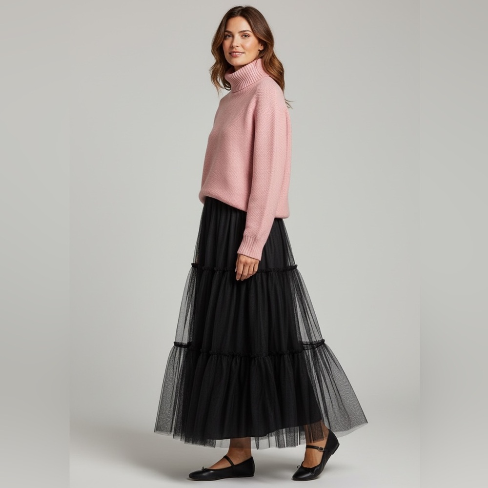 The Cashmere Project Sweater Cozy Pink Turtleneck Honeycomb Warm NWT M